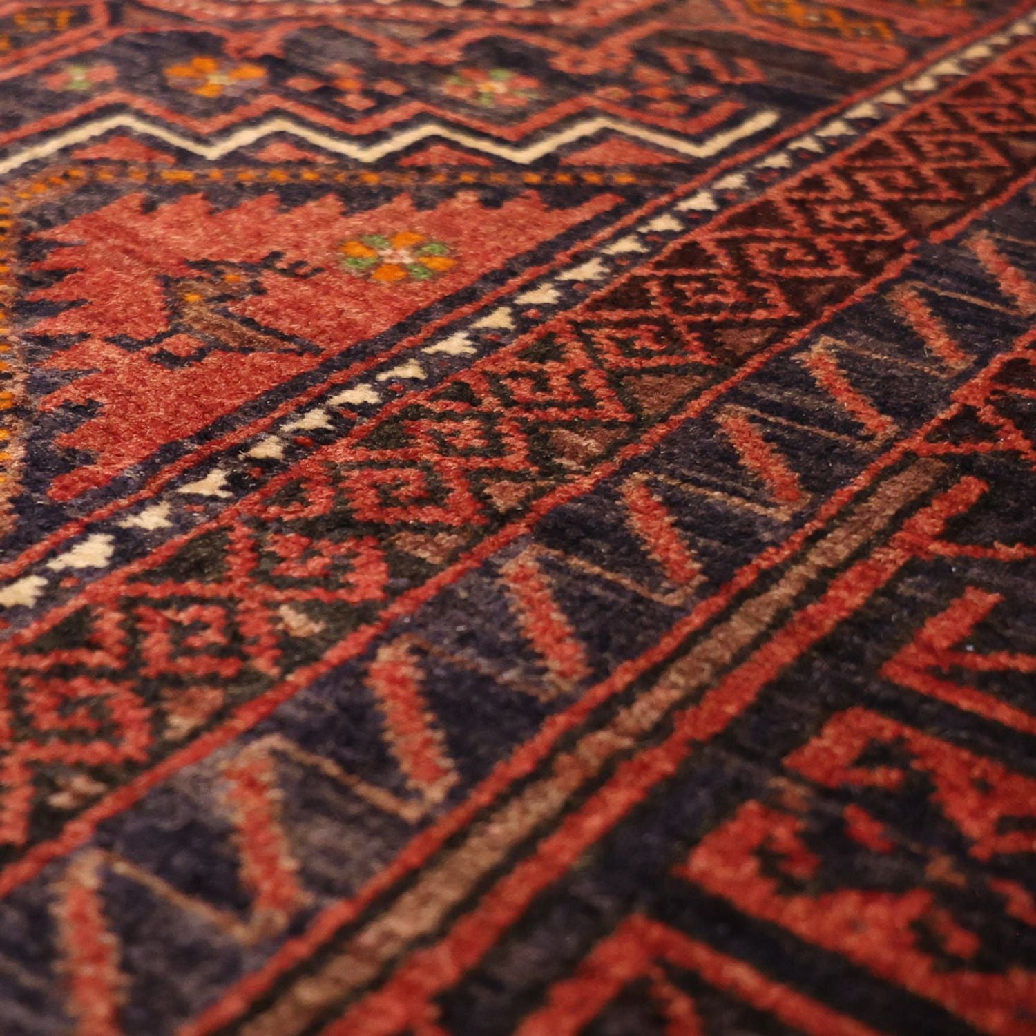 Alfombra de pasillo Alfombra Belutsch - 194 x 98 cm - rojo oscuro