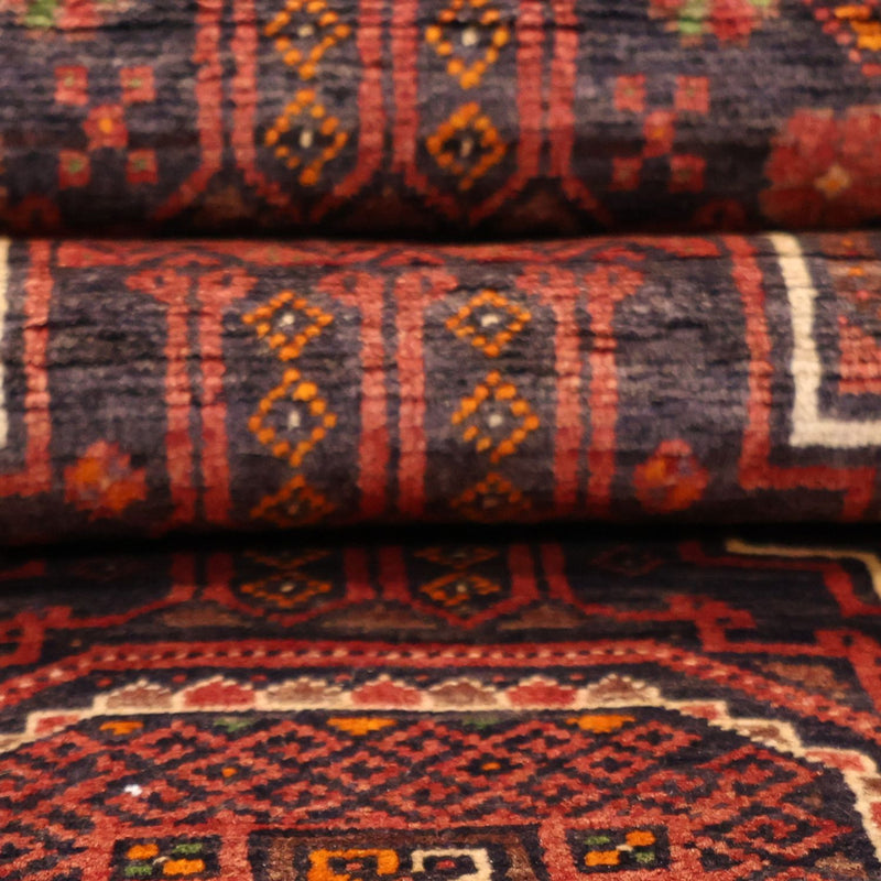 Alfombra de pasillo Alfombra Belutsch - 194 x 98 cm - rojo oscuro