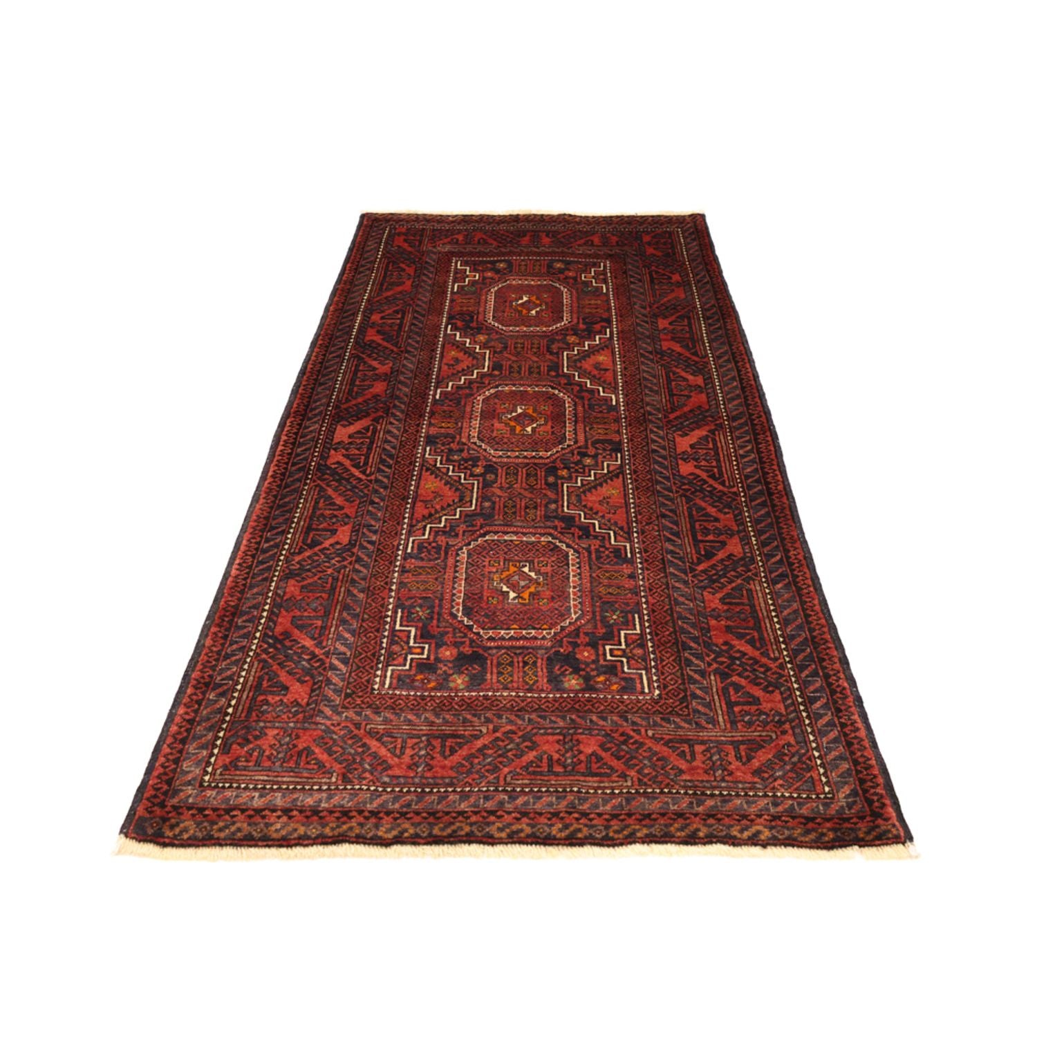 Alfombra de pasillo Alfombra Belutsch - 194 x 98 cm - rojo oscuro