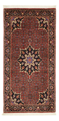 Alfombra persa - Bidjar - 144 x 73 cm - rojo oscuro
