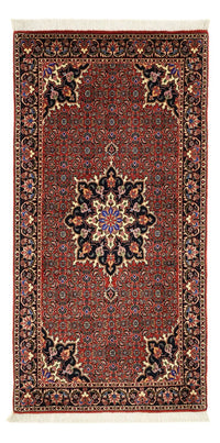 Alfombra persa - Bidjar - 144 x 73 cm - rojo oscuro