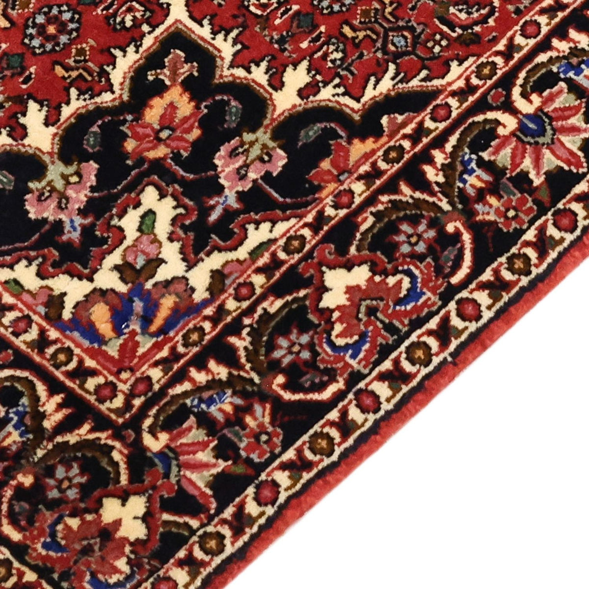 Alfombra persa - Bidjar - 144 x 73 cm - rojo oscuro