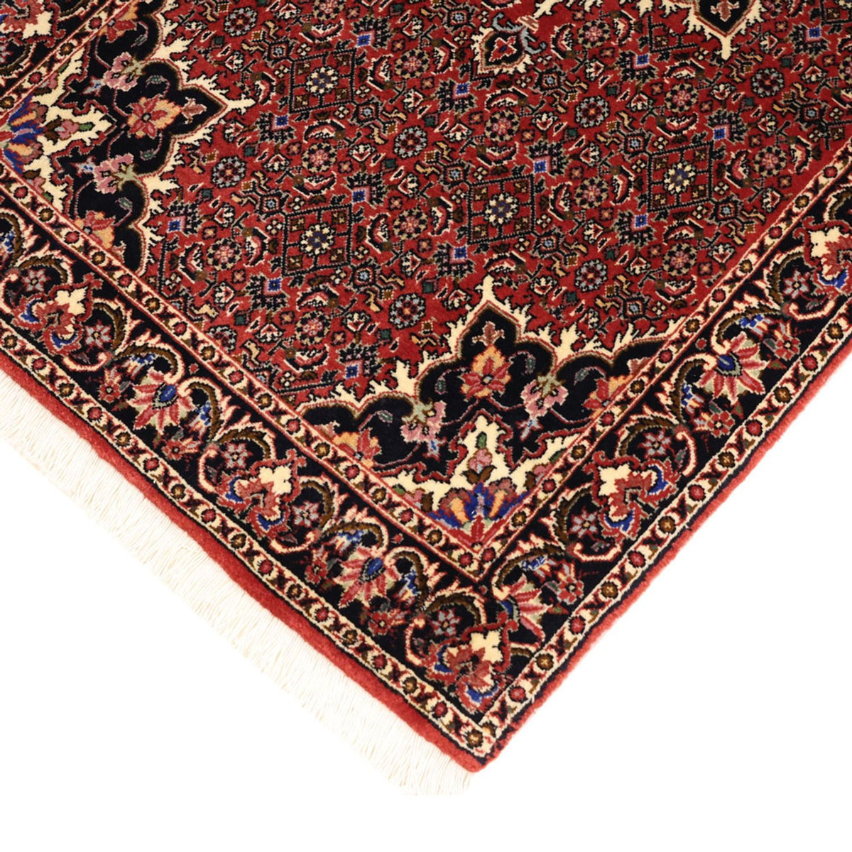 Alfombra persa - Bidjar - 144 x 73 cm - rojo oscuro