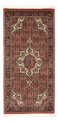 Alfombra persa - Bidjar - Real - 147 x 72 cm - rojo oscuro