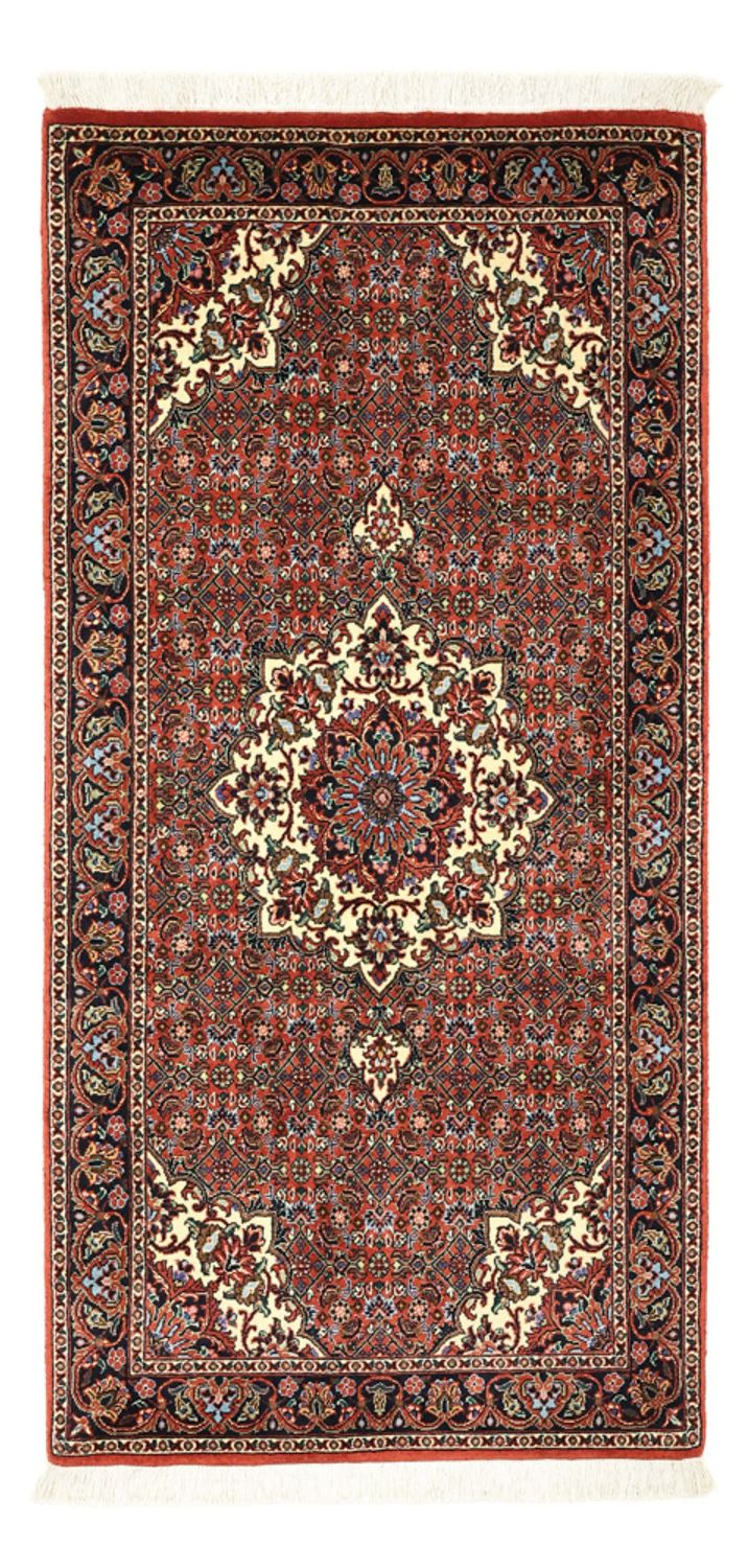 Alfombra persa - Bidjar - Real - 147 x 72 cm - rojo oscuro