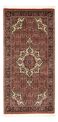 Alfombra persa - Bidjar - Real - 147 x 72 cm - rojo oscuro