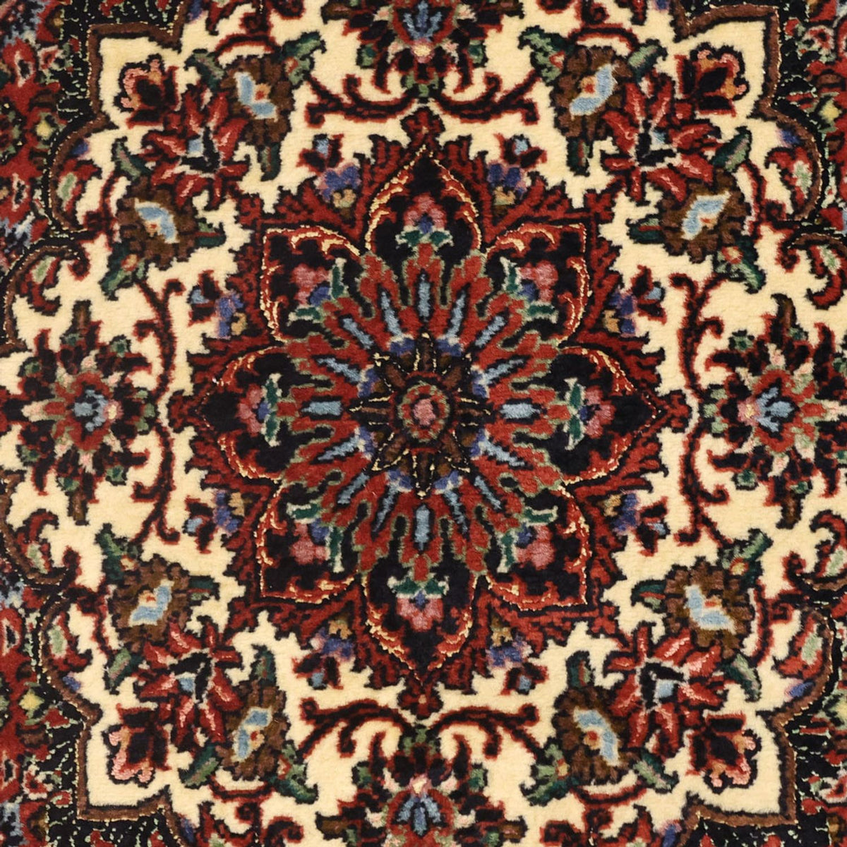 Alfombra persa - Bidjar - Real - 147 x 72 cm - rojo oscuro