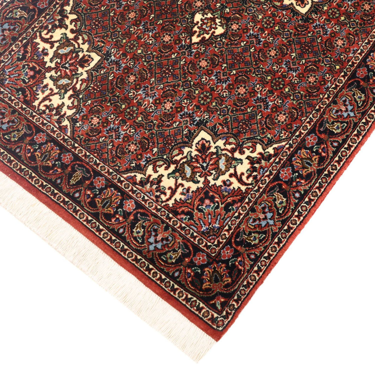 Alfombra persa - Bidjar - Real - 147 x 72 cm - rojo oscuro