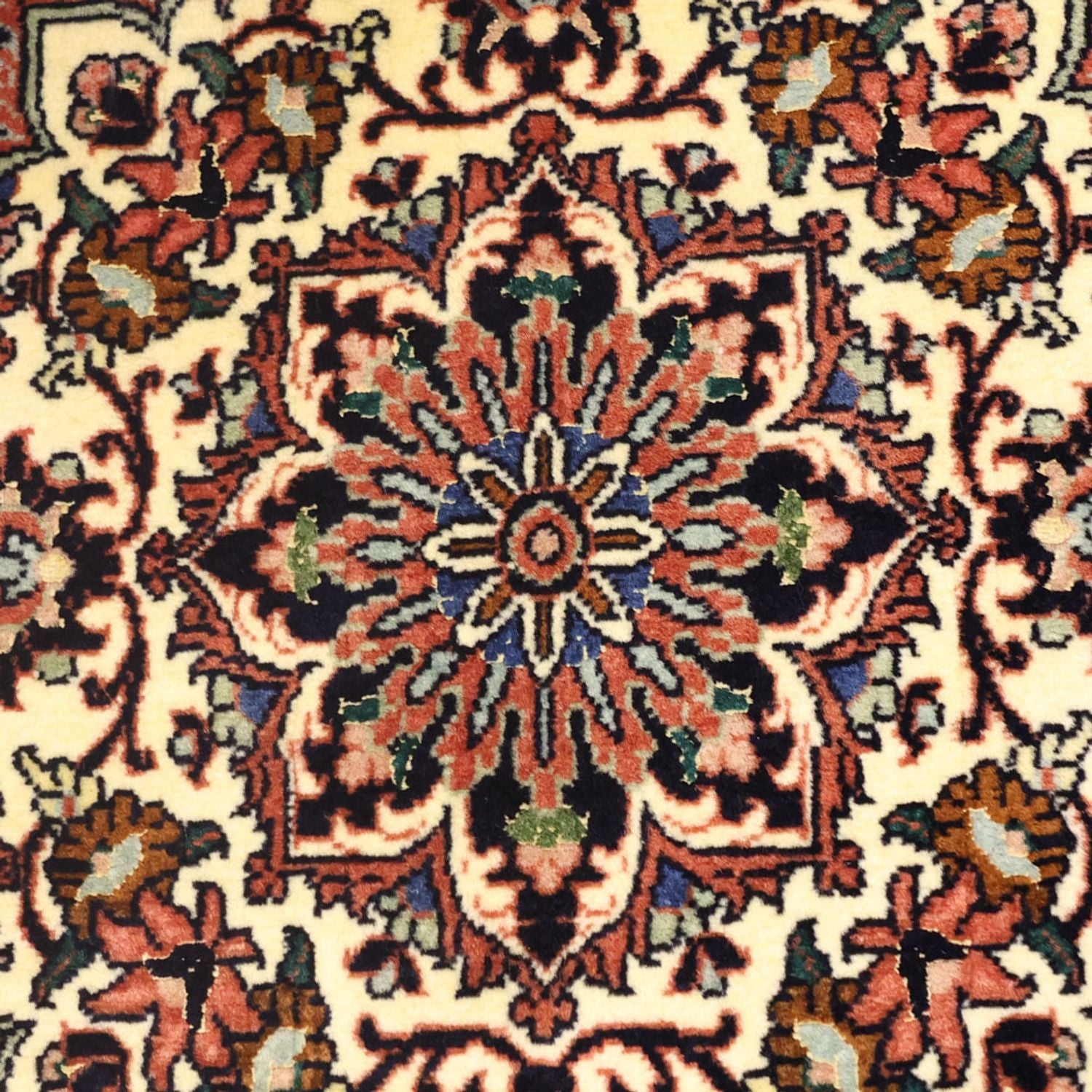 Alfombra persa - Bidjar - Real - 149 x 69 cm - rojo oscuro