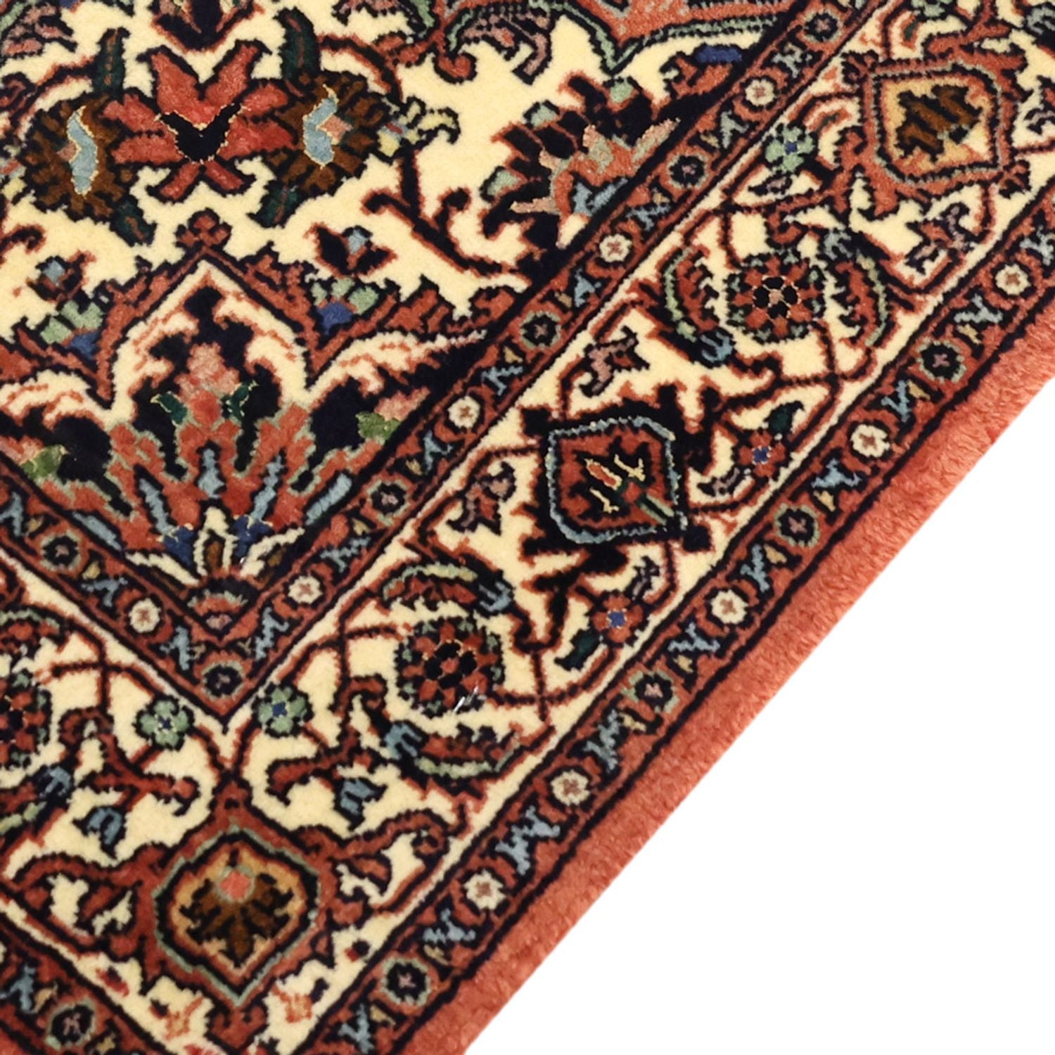 Alfombra persa - Bidjar - Real - 149 x 69 cm - rojo oscuro