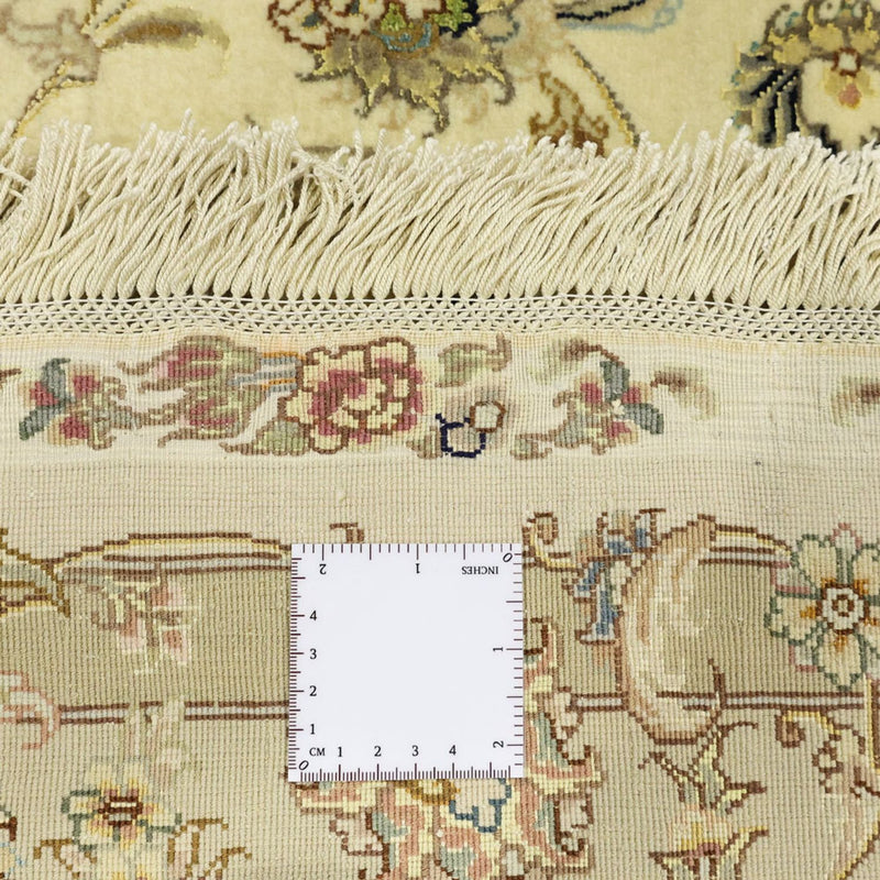 Alfombra Persa - Tabriz - Prima - Urdimbre de seda - 206 x 145 cm - beige
