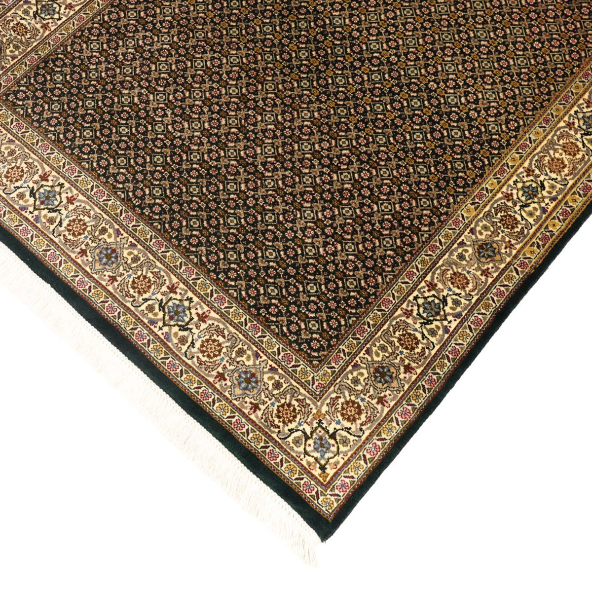 Alfombra Persa - Tabriz - Real - 144 x 106 cm - verde oliva