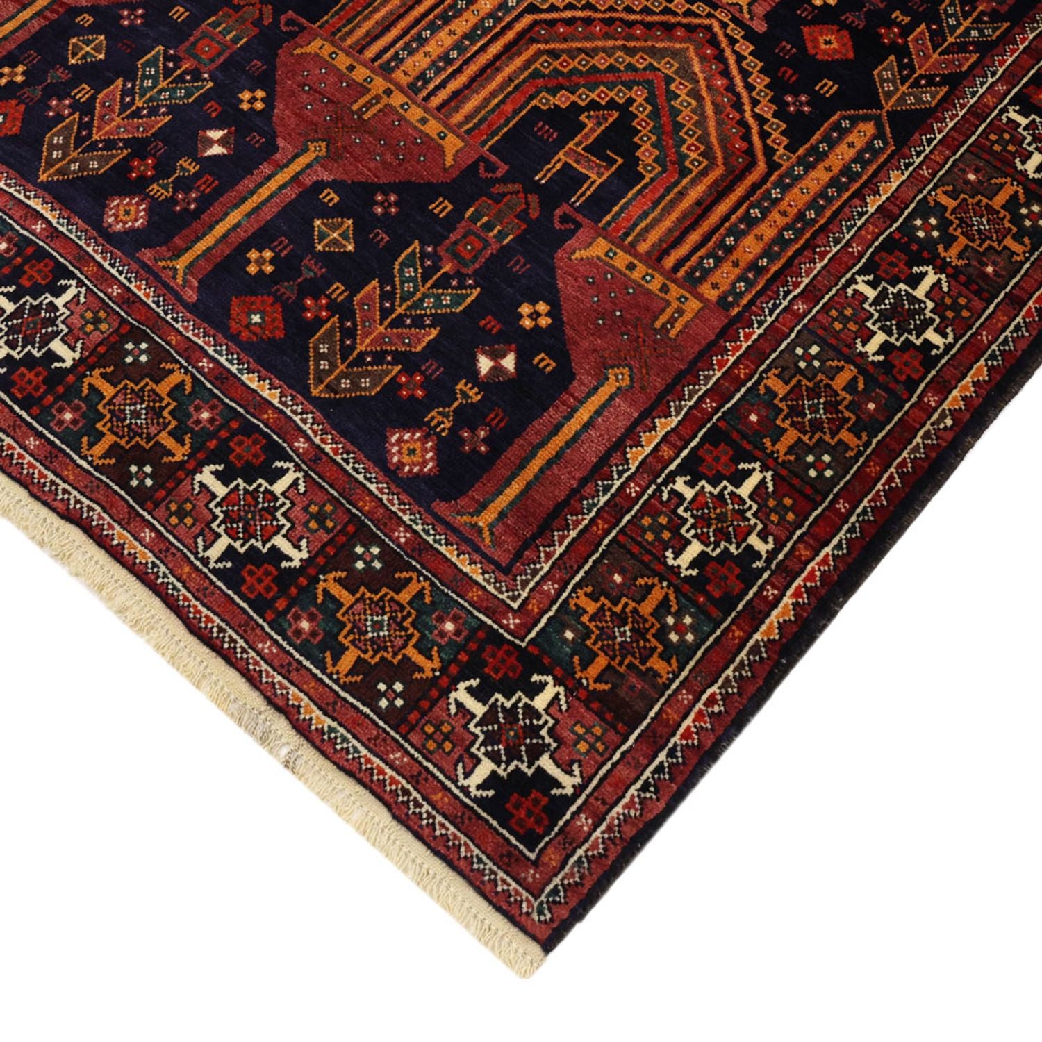 Alfombra de pasillo Alfombra Belutsch - 251 x 128 cm - rojo oscuro