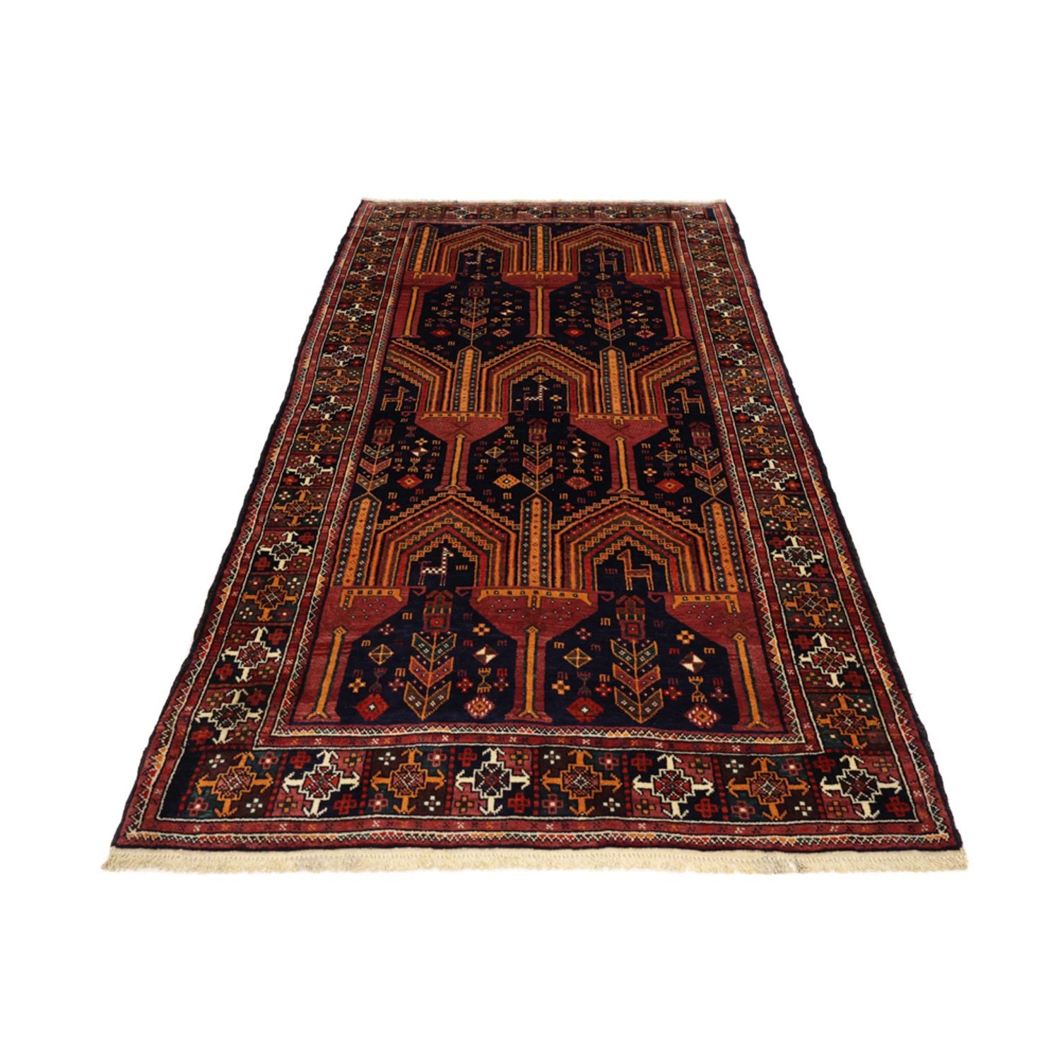 Alfombra de pasillo Alfombra Belutsch - 251 x 128 cm - rojo oscuro
