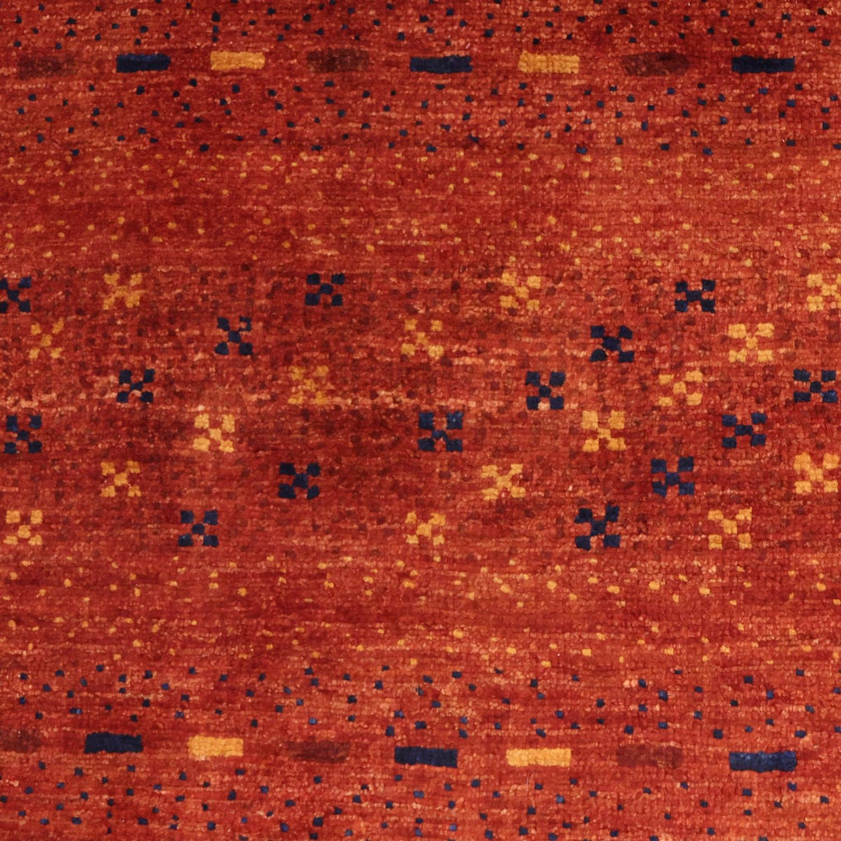 Alfombra Gabbeh - Persa Kashkuli cuadrado  - 111 x 101 cm - rojo oscuro