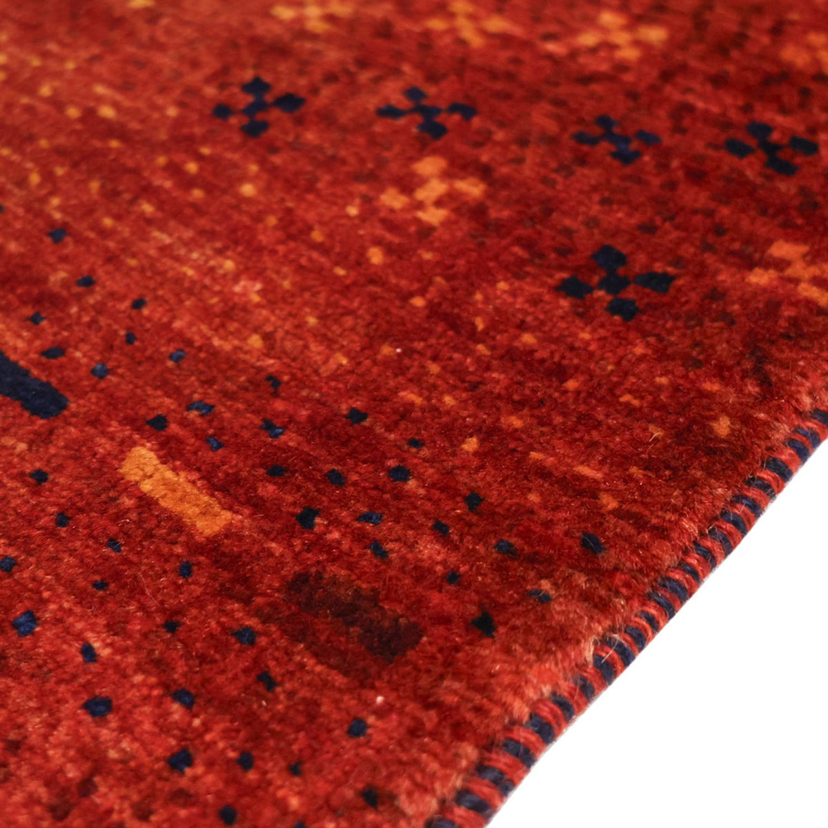 Alfombra Gabbeh - Persa Kashkuli cuadrado  - 111 x 101 cm - rojo oscuro