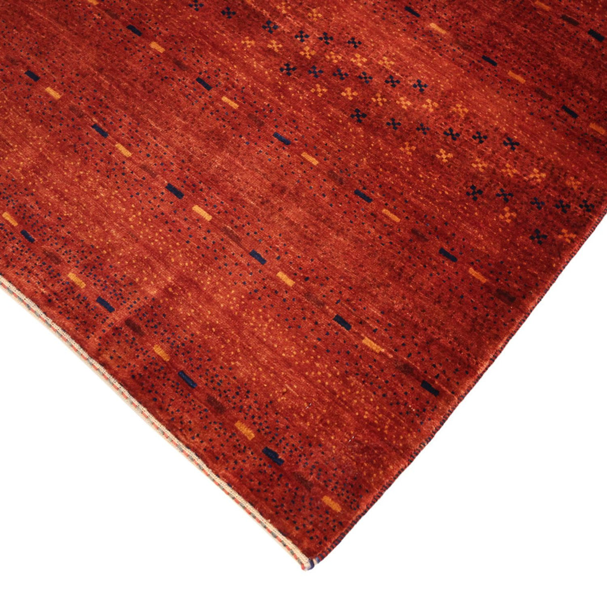 Alfombra Gabbeh - Persa Kashkuli cuadrado  - 111 x 101 cm - rojo oscuro