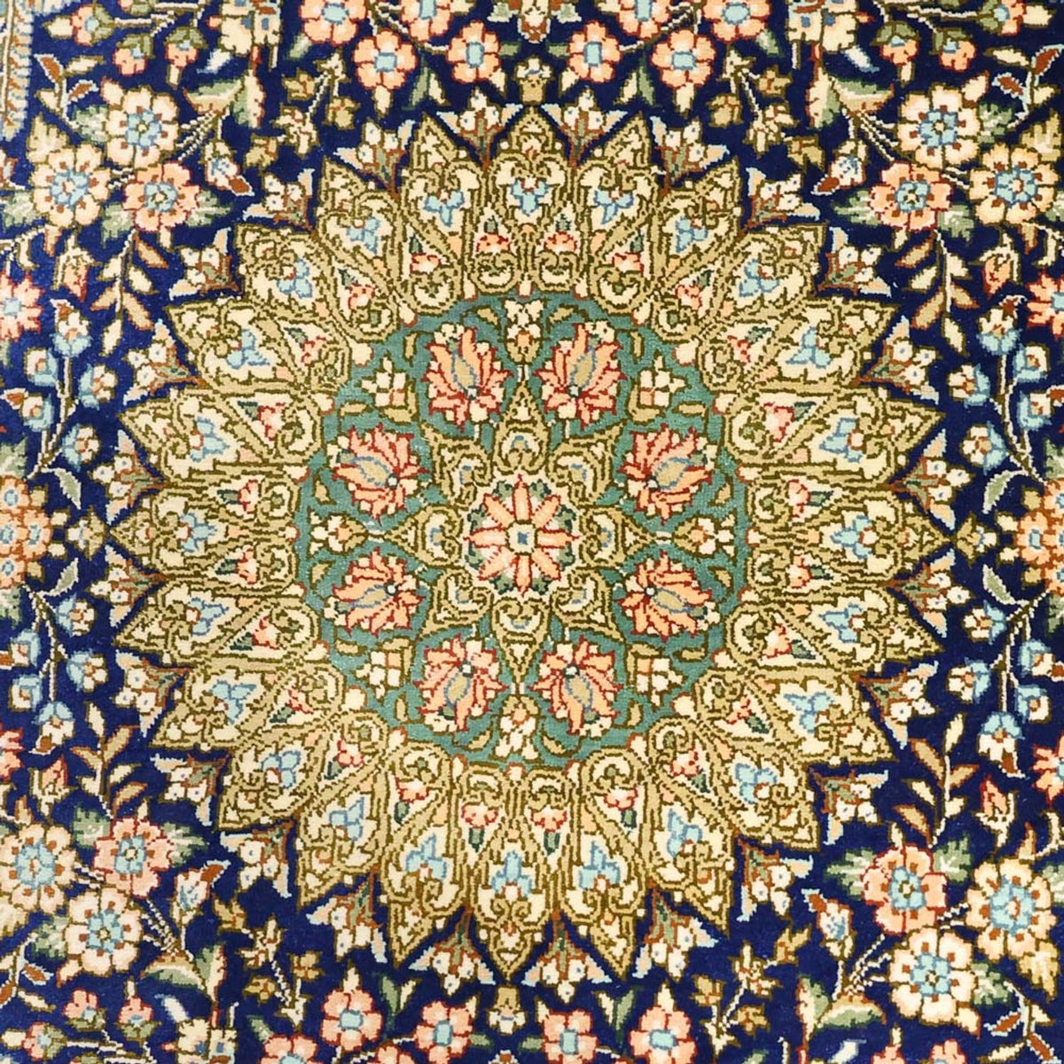 Alfombra persa - Ghom - Real - 126 x 76 cm - multicolor