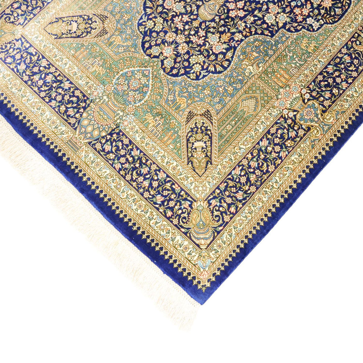 Alfombra persa - Ghom - Real - 126 x 76 cm - multicolor