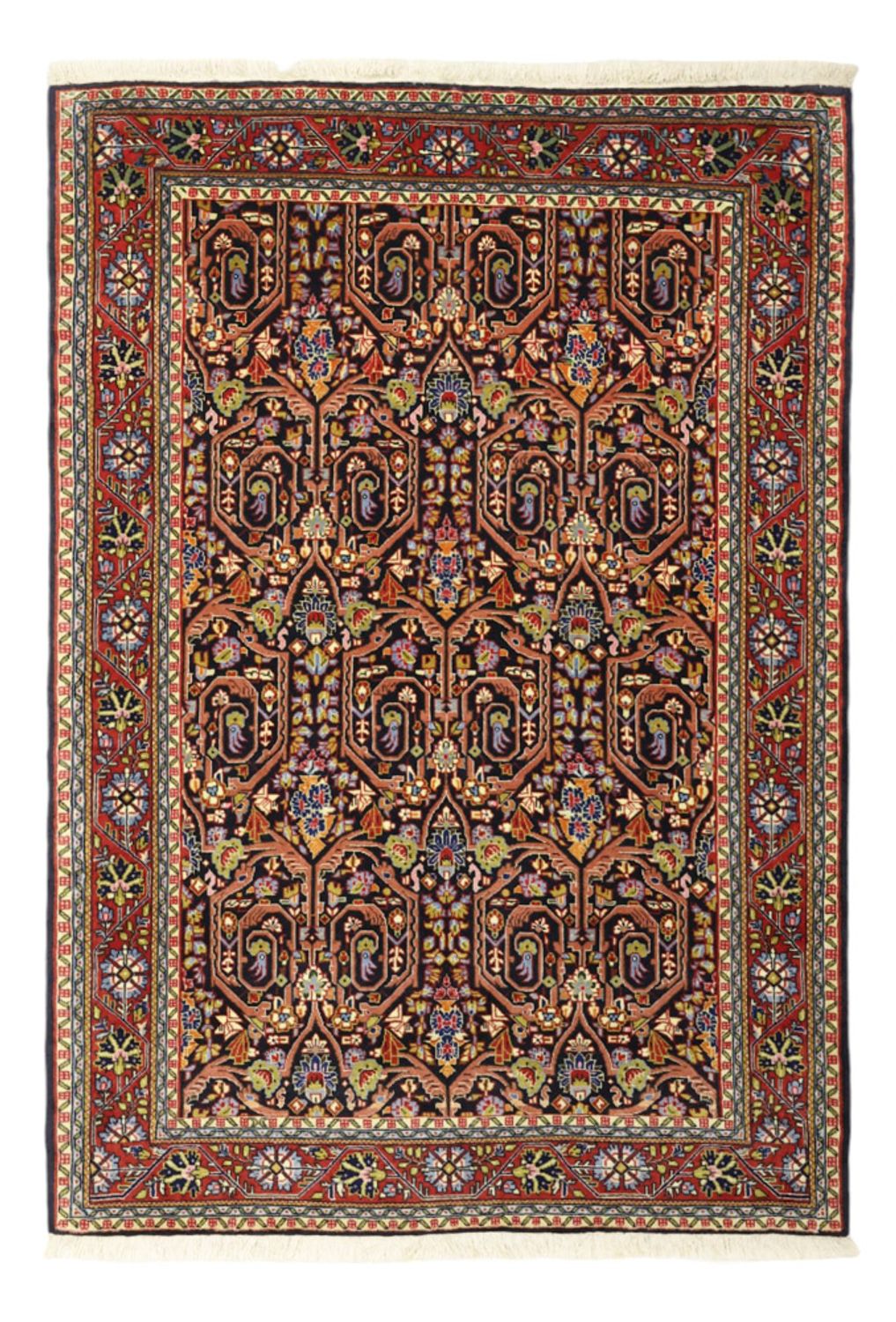 Alfombra persa - Clásica - 147 x 103 cm - rojo oscuro