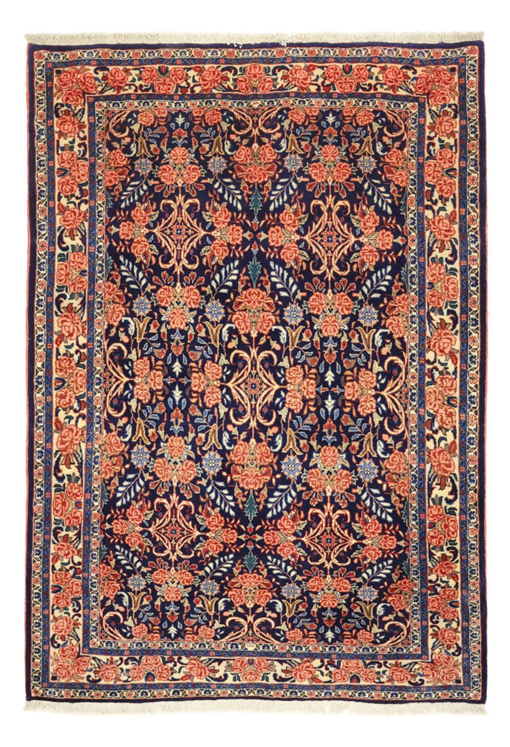 Alfombra persa - Bidjar - Real - 161 x 113 cm - azul oscuro