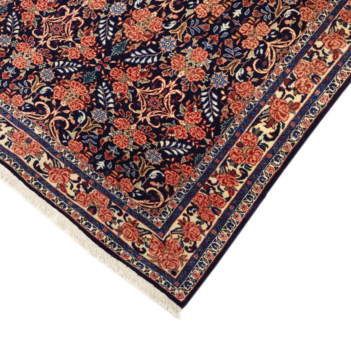 Alfombra persa - Bidjar - Real - 161 x 113 cm - azul oscuro