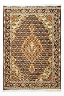 Alfombra Persa - Tabriz - Real - 152 x 104 cm - beige oscuro