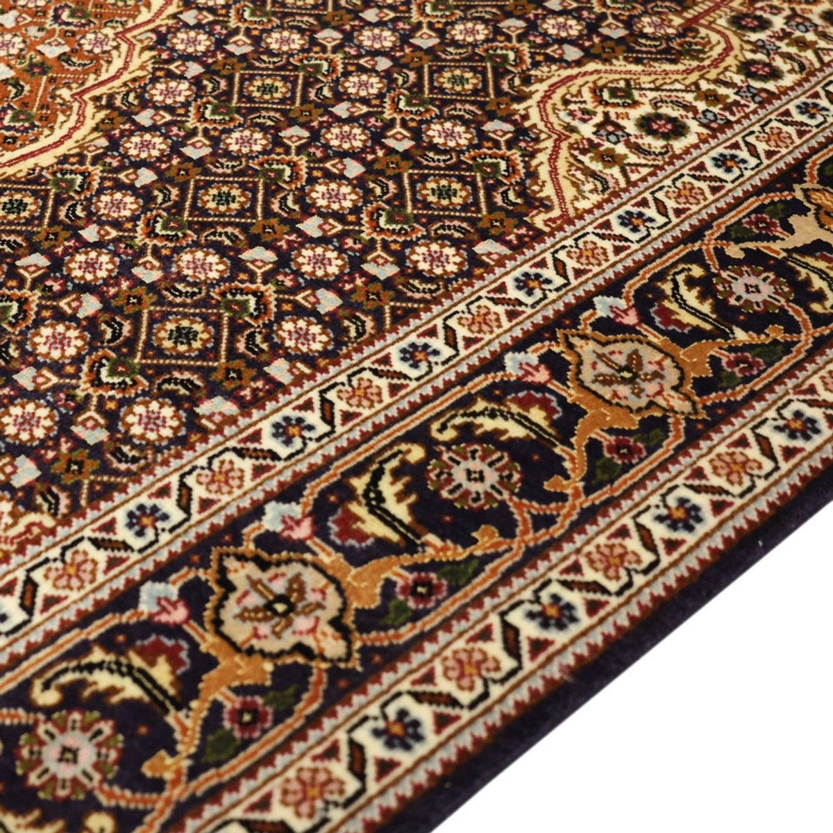 Alfombra Persa - Tabriz - Real - 152 x 104 cm - beige oscuro