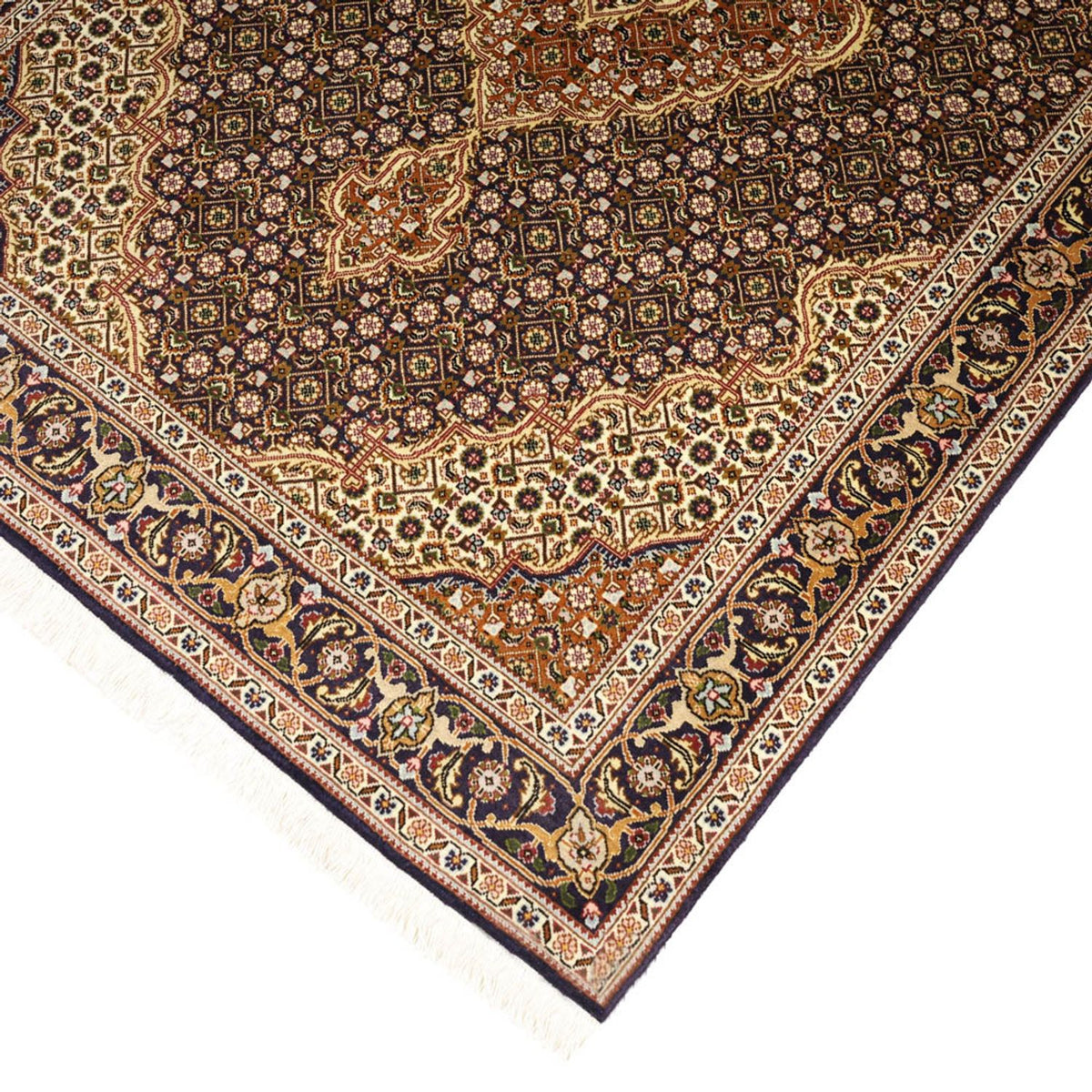 Alfombra Persa - Tabriz - Real - 152 x 104 cm - beige oscuro