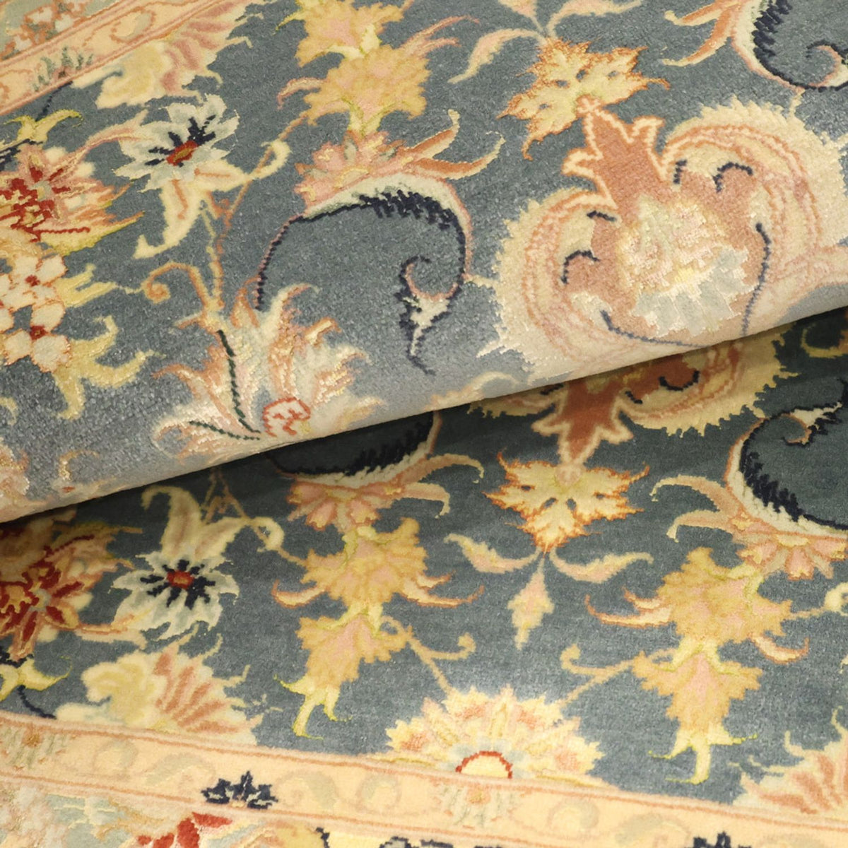 Alfombra Persa - Tabriz - Real - 118 x 81 cm - azul claro