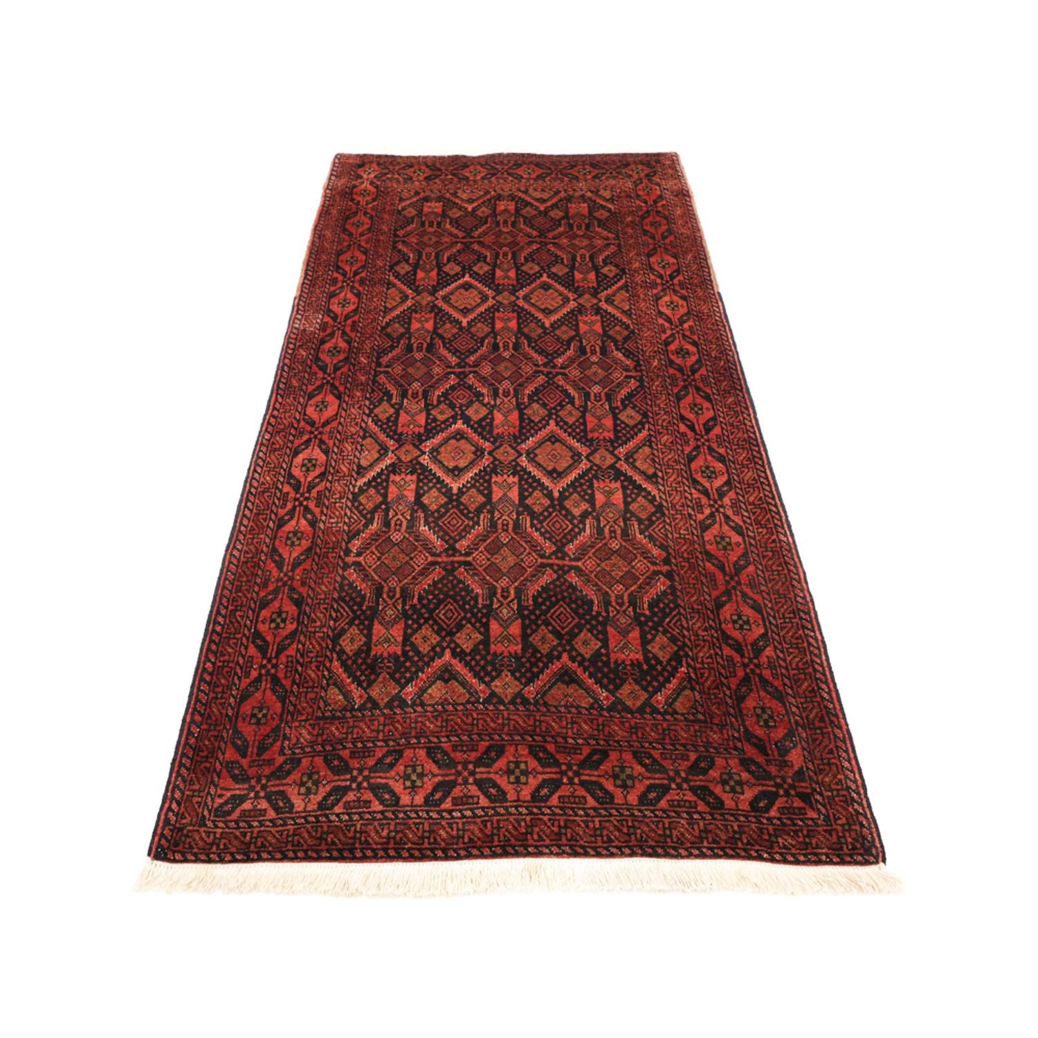Alfombra de pasillo Alfombra Belutsch - 205 x 105 cm - rojo oscuro