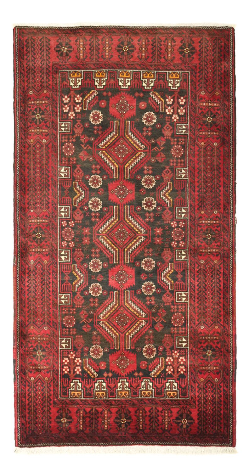 Alfombra de pasillo Alfombra Belutsch - 210 x 105 cm - rojo oscuro