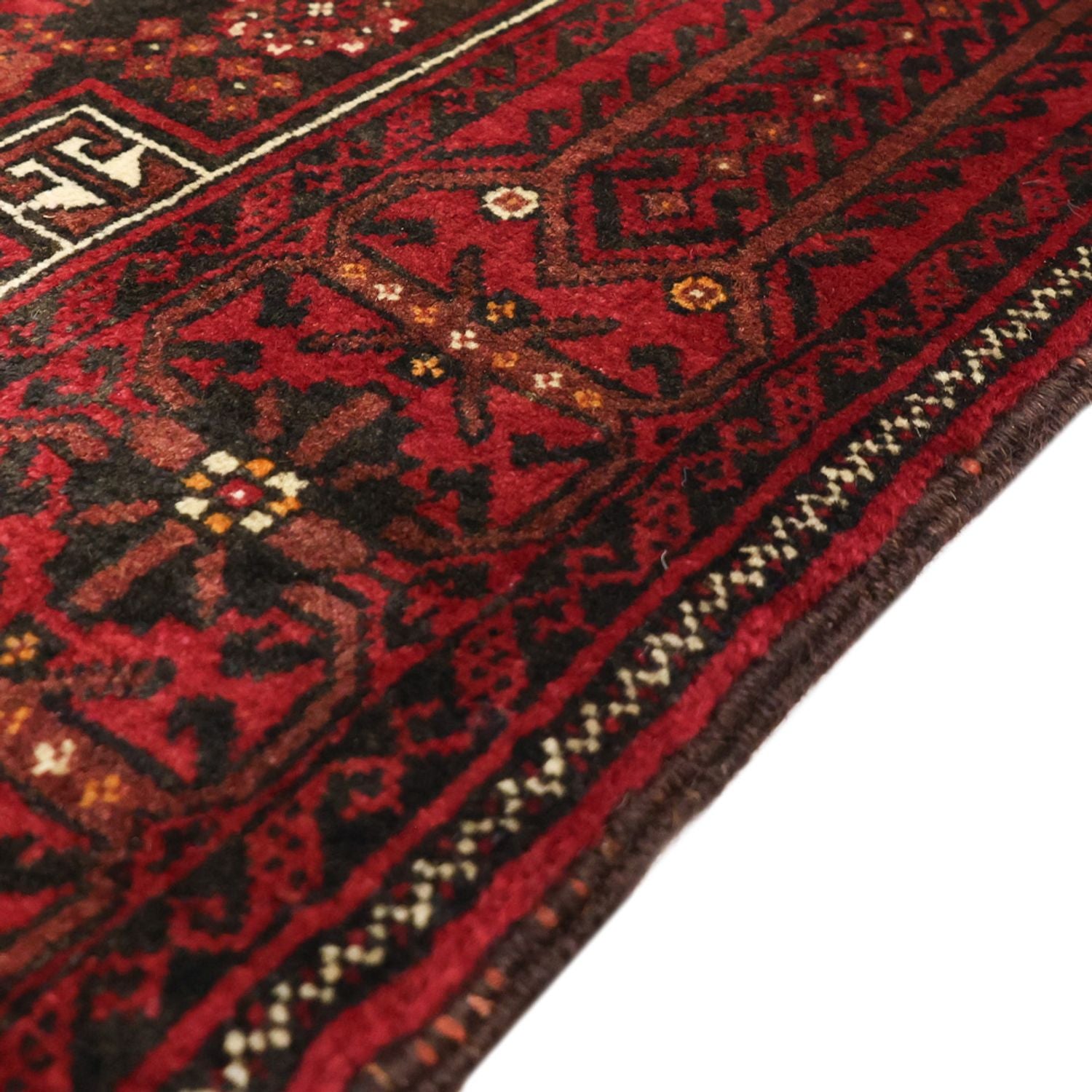 Alfombra de pasillo Alfombra Belutsch - 210 x 105 cm - rojo oscuro