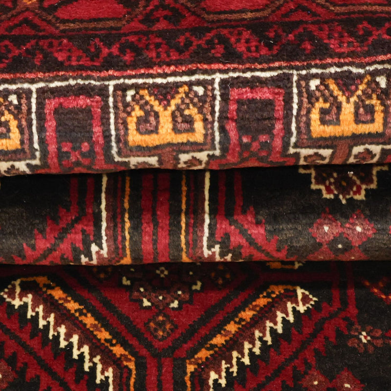 Alfombra de pasillo Alfombra Belutsch - 210 x 105 cm - rojo oscuro