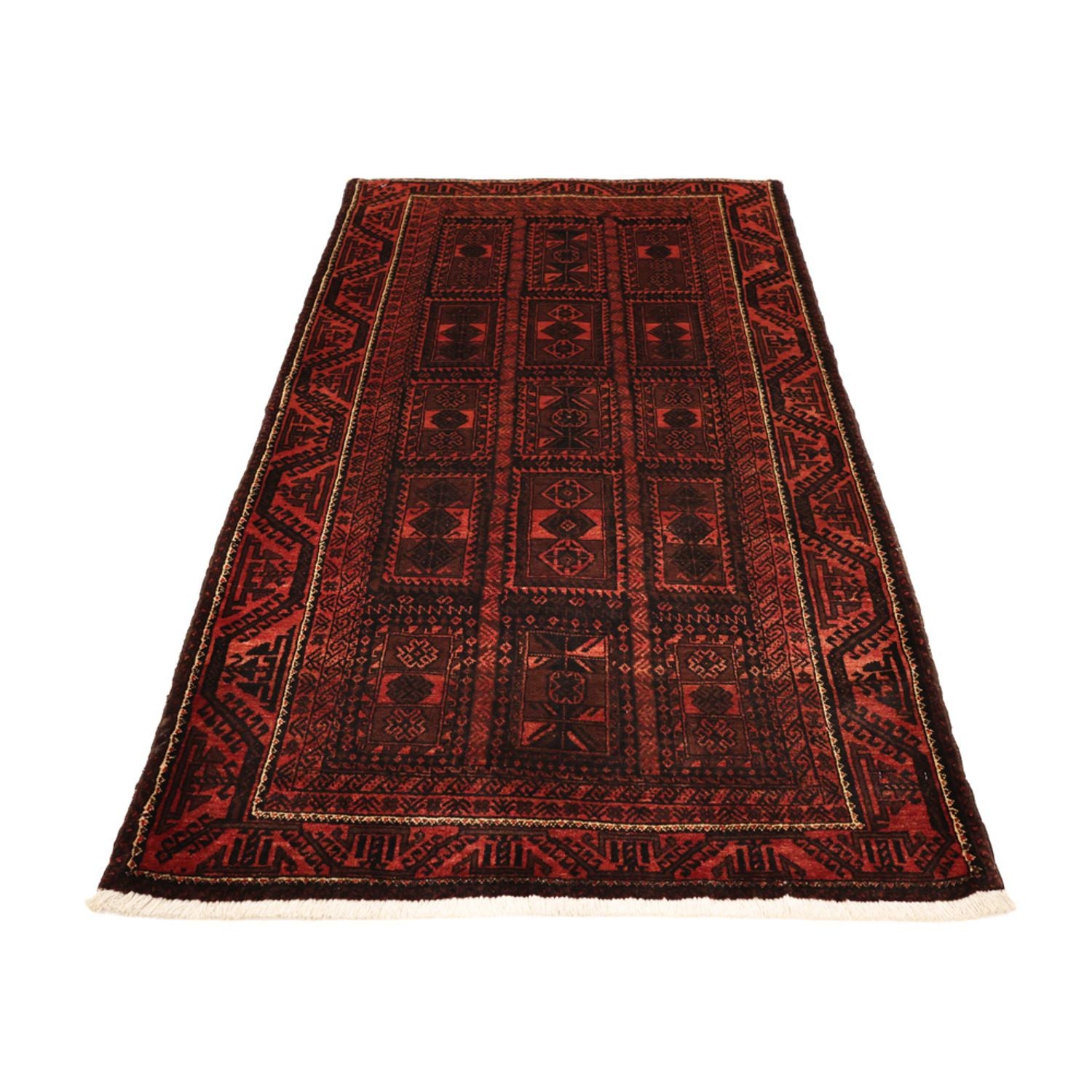 Alfombra Belutsch - 205 x 117 cm - rojo oscuro