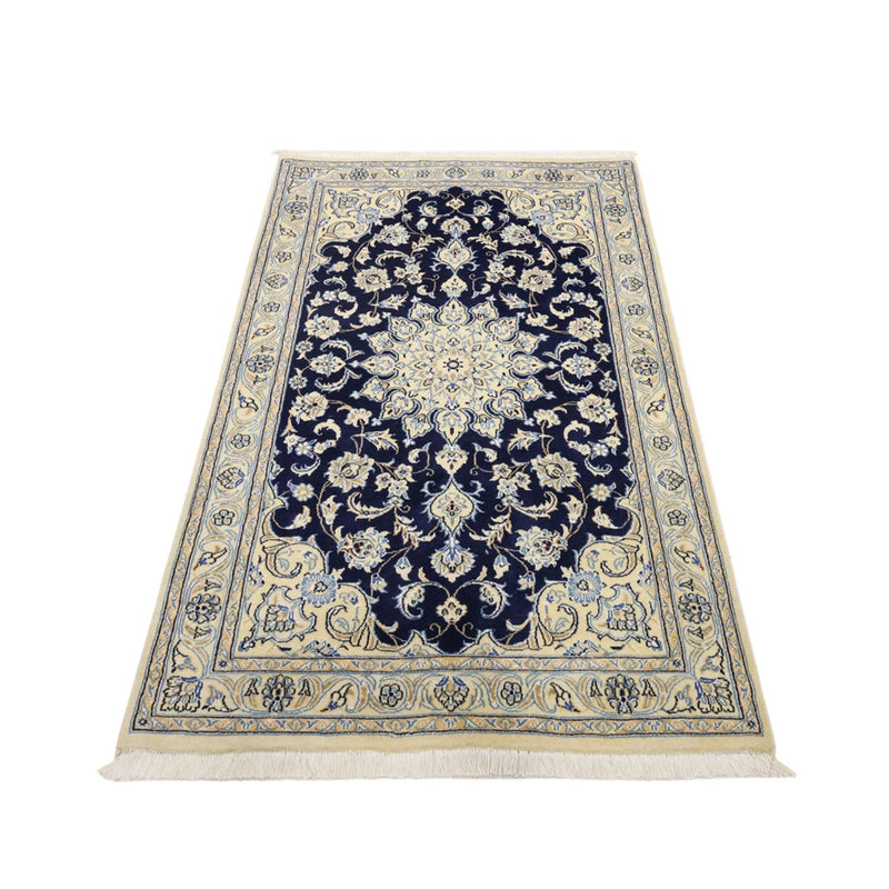 Alfombra Persa - Nain - Real - 152 x 87 cm - azul oscuro