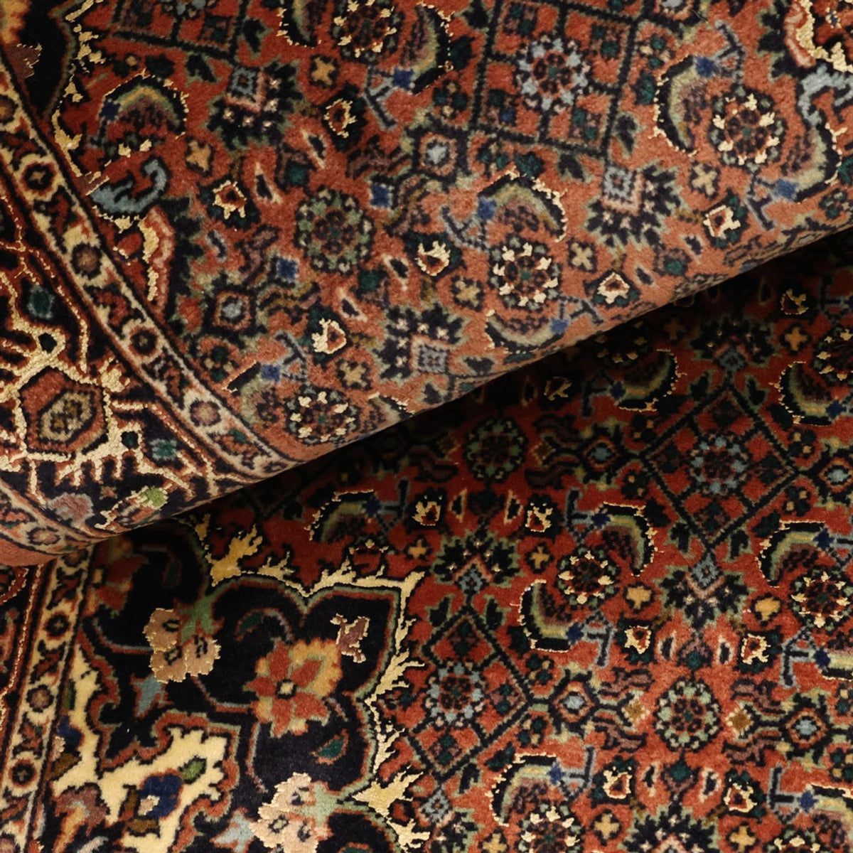 Alfombra persa - Bidjar - 136 x 70 cm - beige oscuro