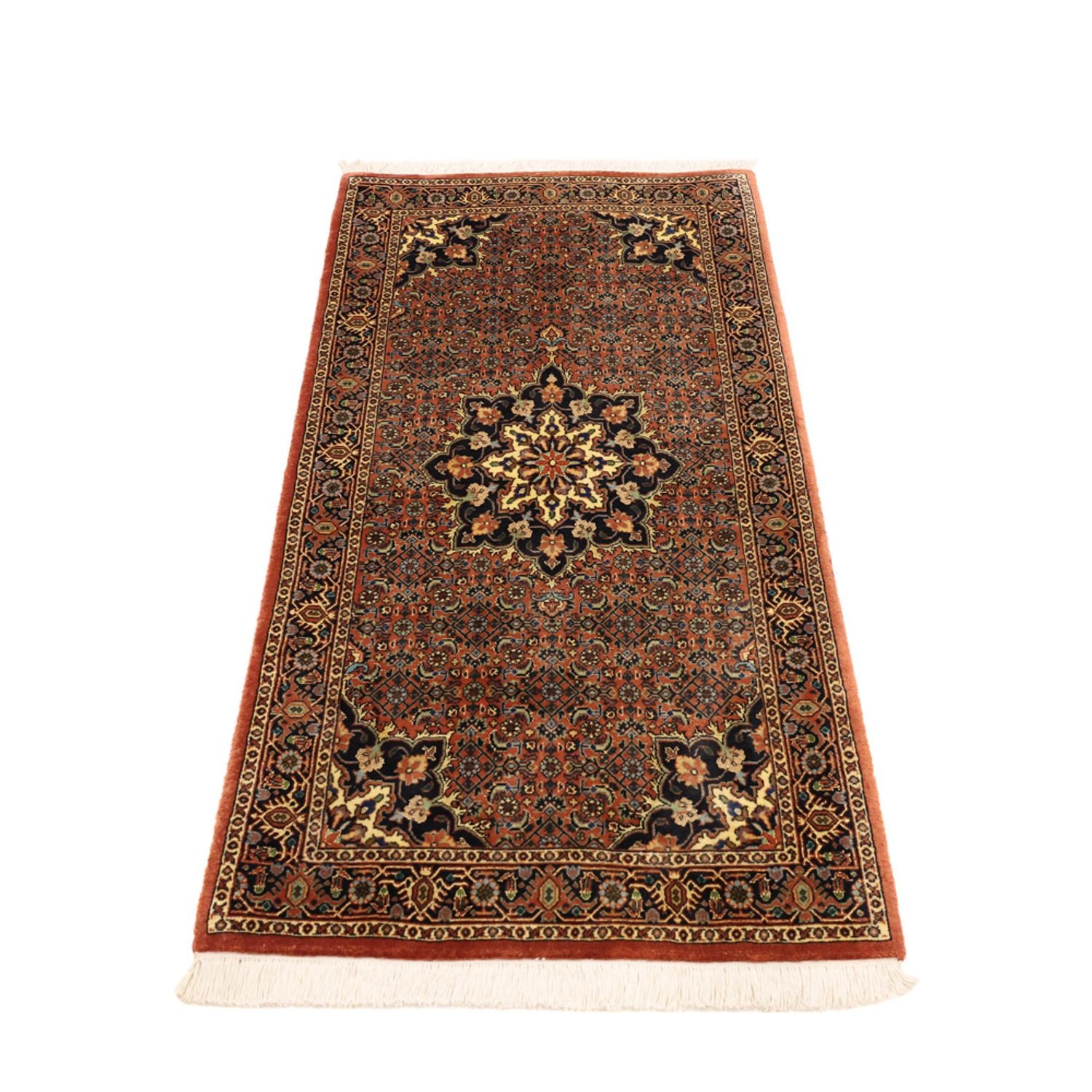 Alfombra persa - Bidjar - 136 x 70 cm - beige oscuro
