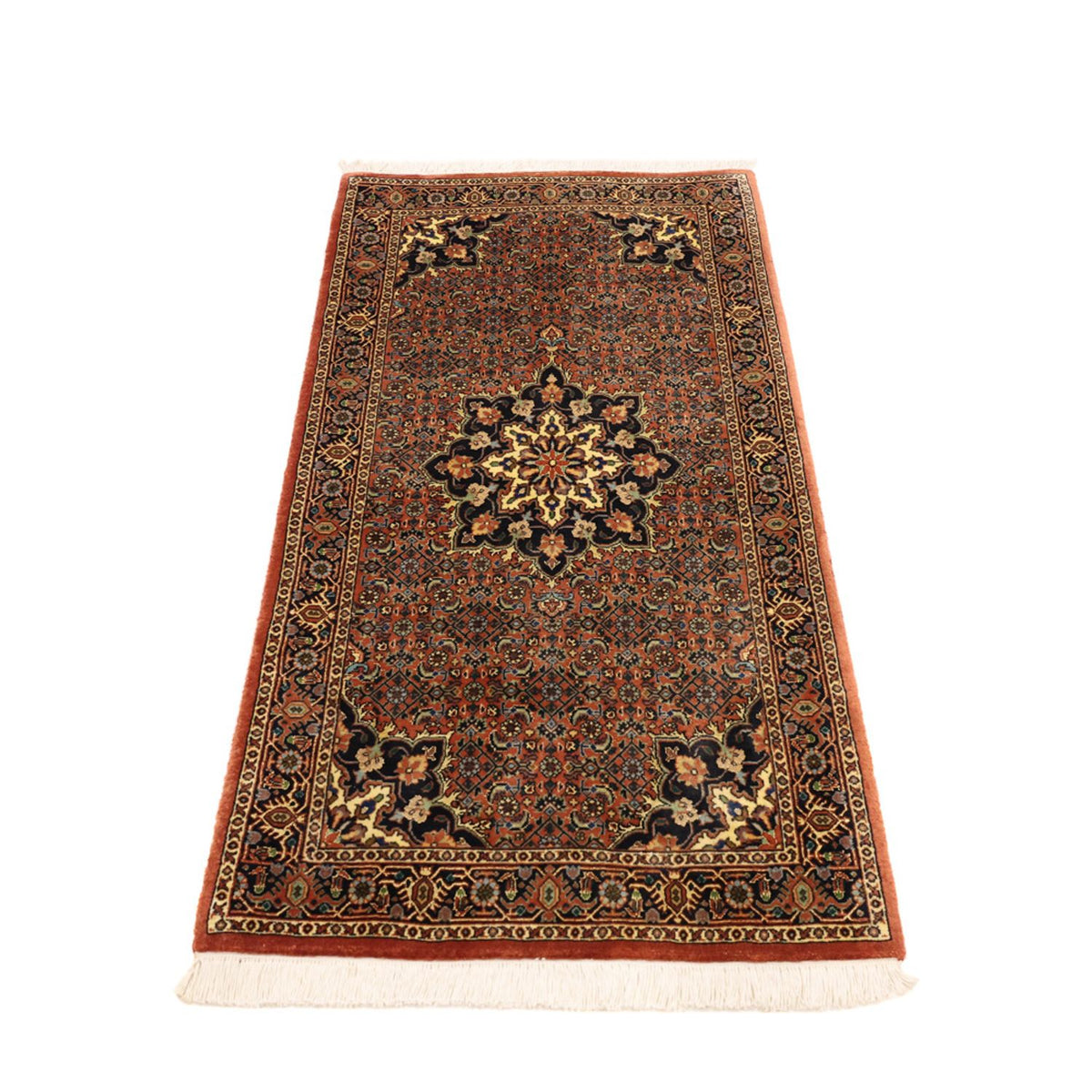 Alfombra persa - Bidjar - 136 x 70 cm - beige oscuro
