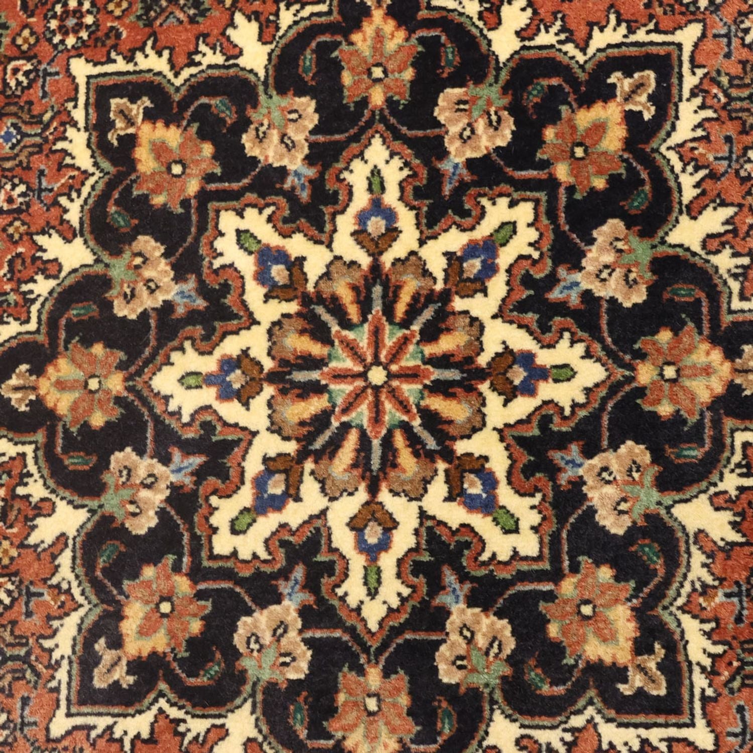Alfombra persa - Bidjar - 140 x 69 cm - beige oscuro