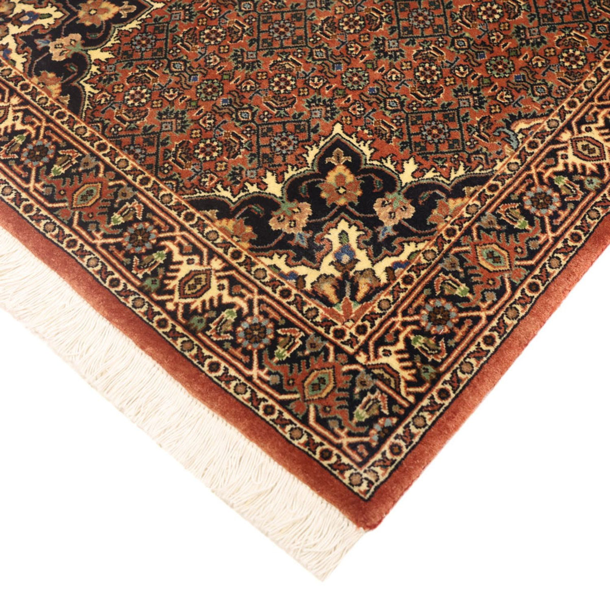Alfombra persa - Bidjar - 140 x 69 cm - beige oscuro