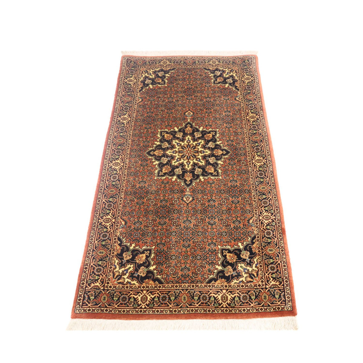 Alfombra persa - Bidjar - 140 x 69 cm - beige oscuro