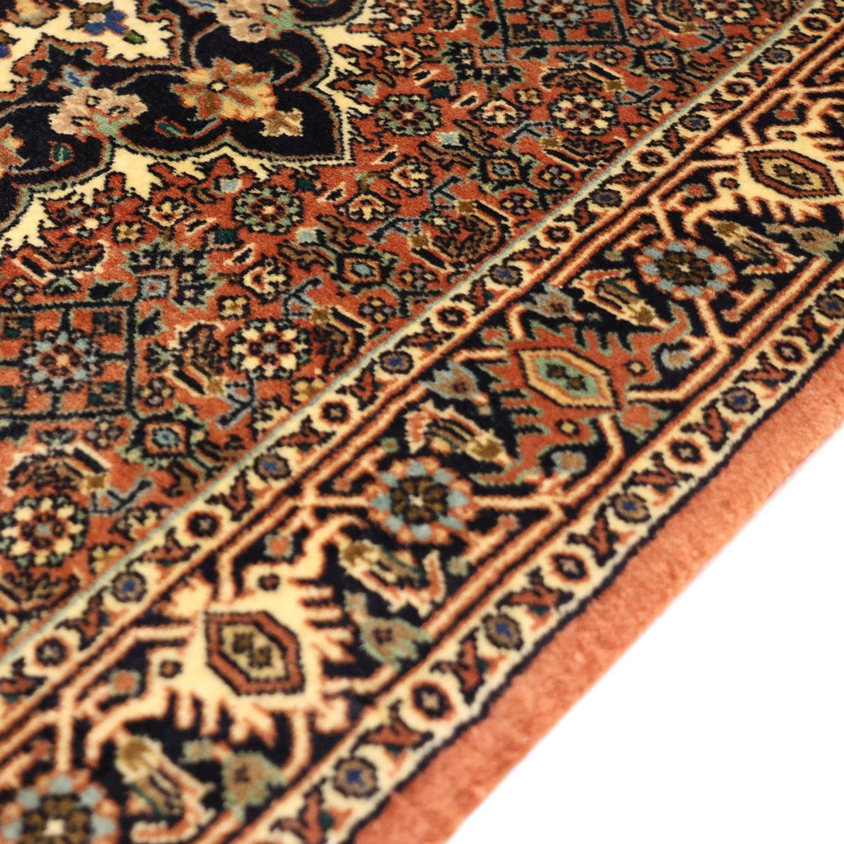 Alfombra persa - Bidjar - 139 x 72 cm - beige oscuro