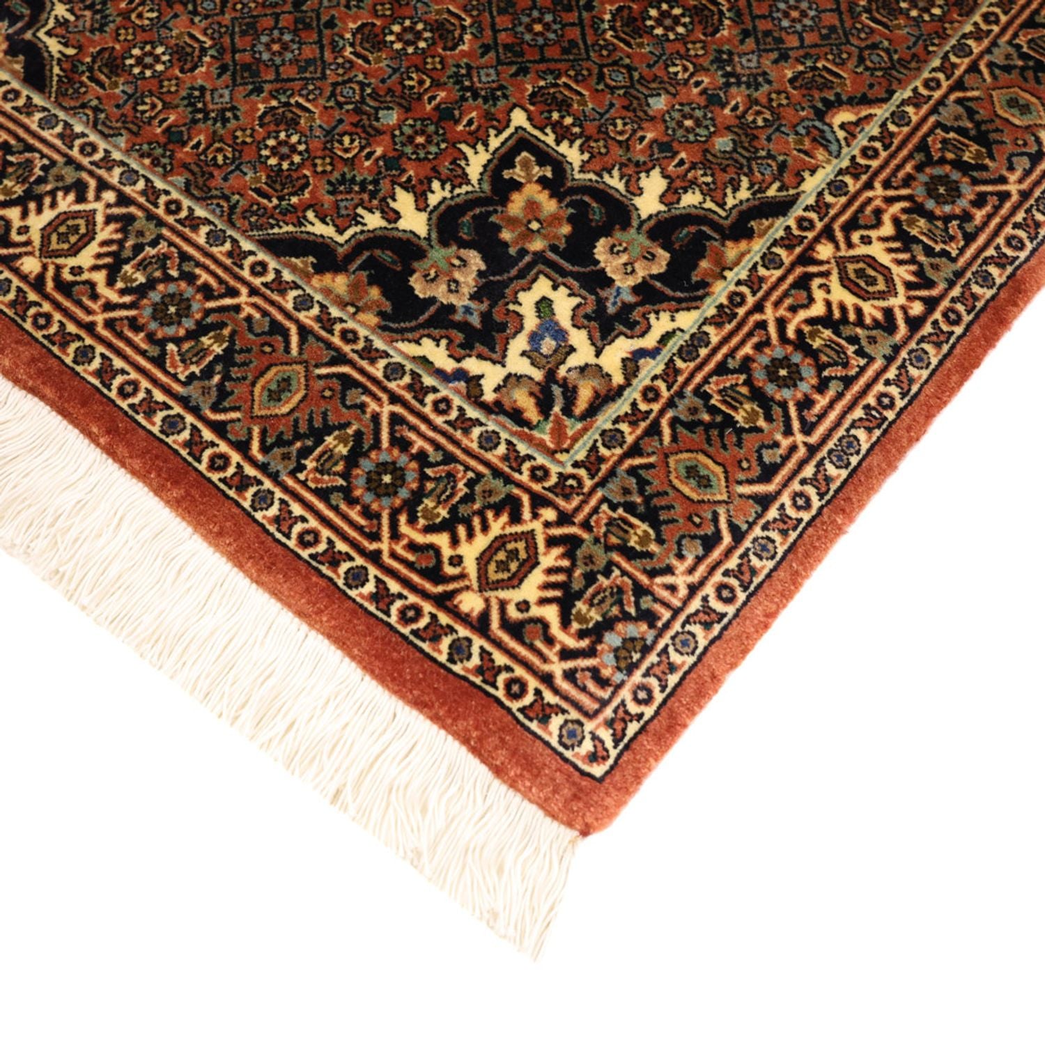 Alfombra persa - Bidjar - 139 x 72 cm - beige oscuro