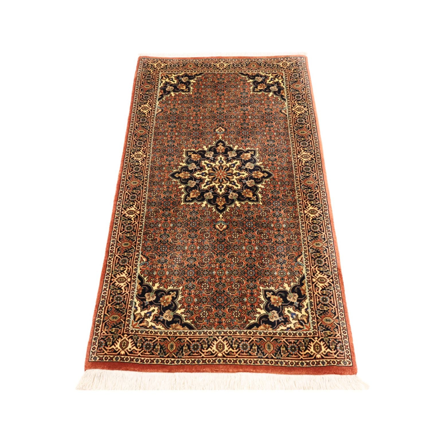 Alfombra persa - Bidjar - 139 x 72 cm - beige oscuro