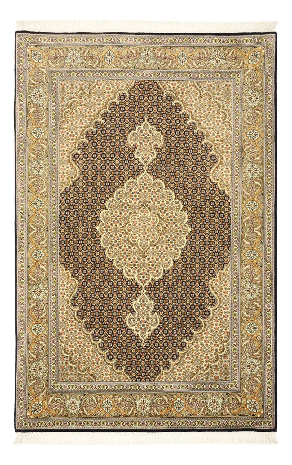 Alfombra Persa - Tabriz - Real - 154 x 102 cm - beige oscuro