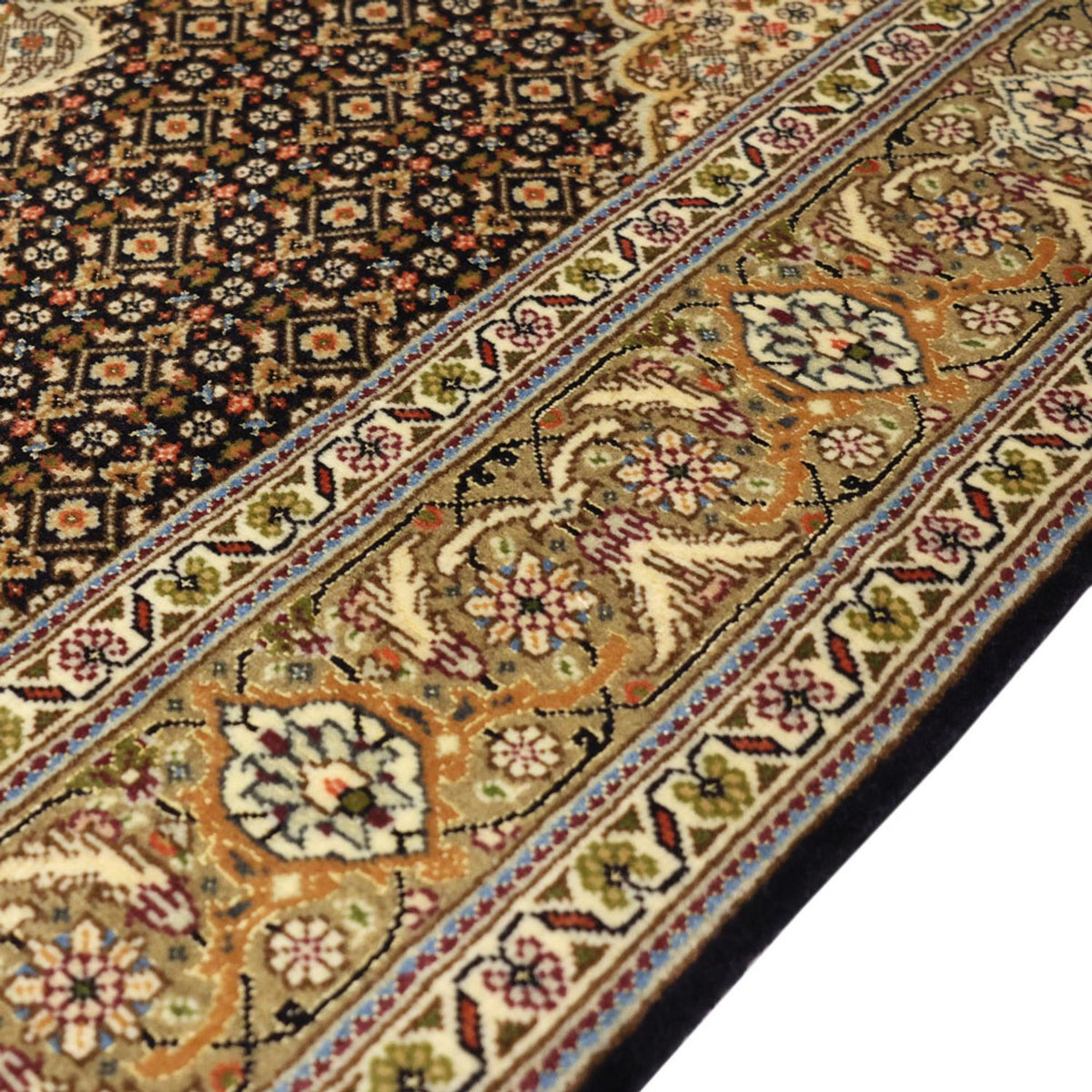 Alfombra Persa - Tabriz - Real - 154 x 102 cm - beige oscuro