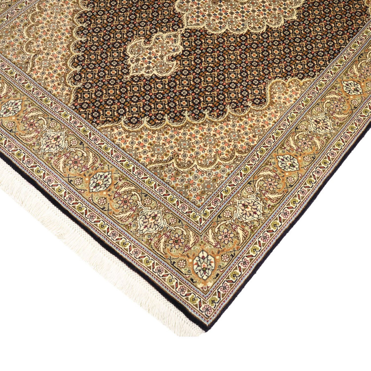 Alfombra Persa - Tabriz - Real - 154 x 102 cm - beige oscuro