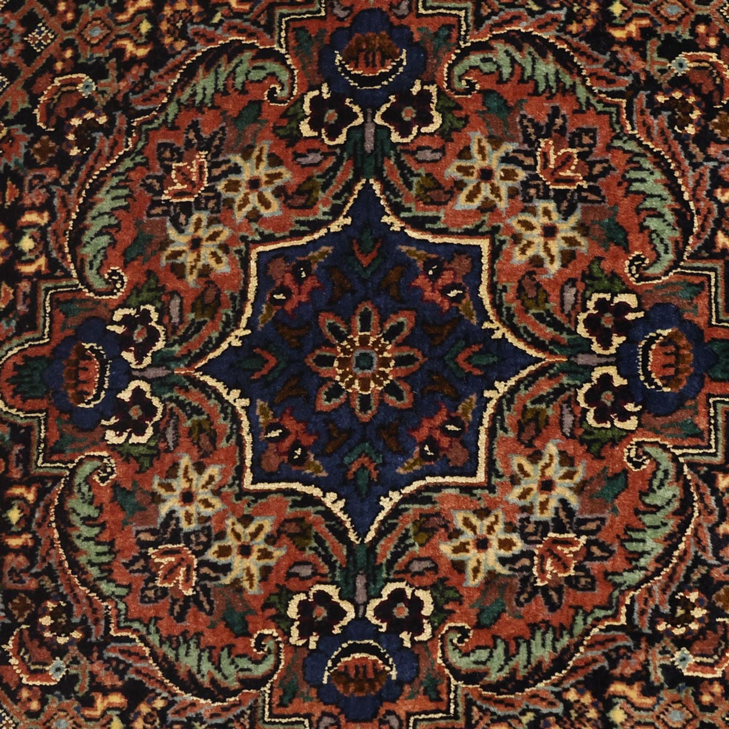 Alfombra persa - Bidjar - 147 x 69 cm - beige oscuro