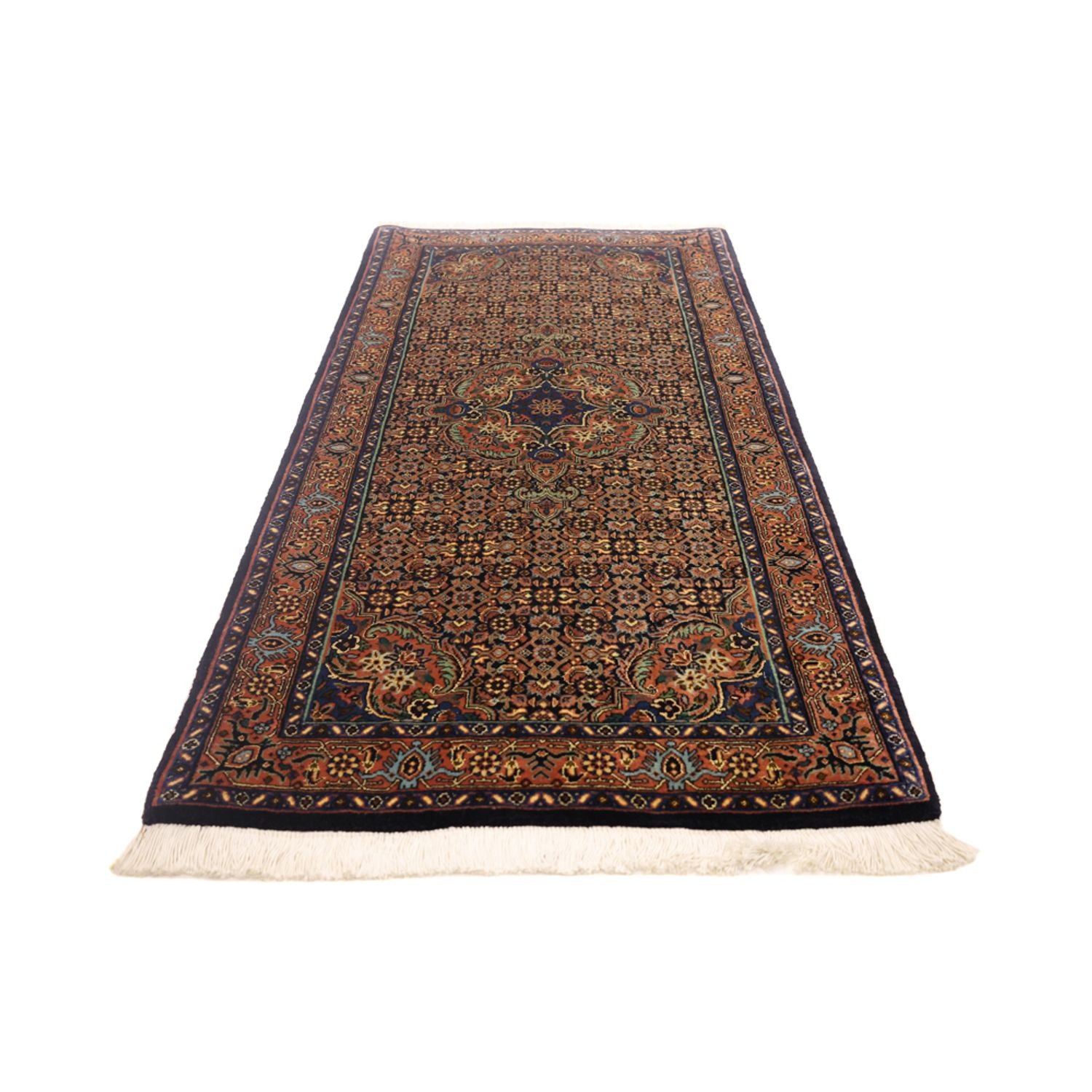 Alfombra persa - Bidjar - 147 x 69 cm - beige oscuro